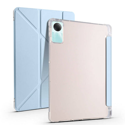 Xiaomi Redmi Pad SE Kılıf Zore Tri Folding Kalem Bölmeli Standlı Kılıf Rose Gold