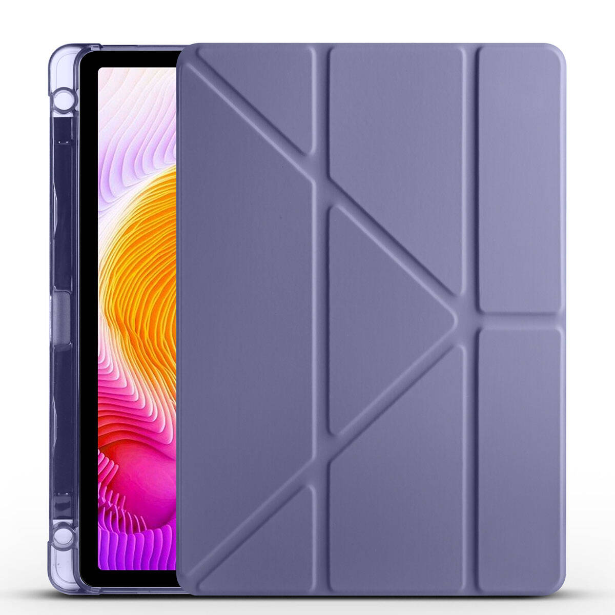 Xiaomi Redmi Pad SE Kılıf Zore Tri Folding Kalem Bölmeli Standlı Kılıf Mor