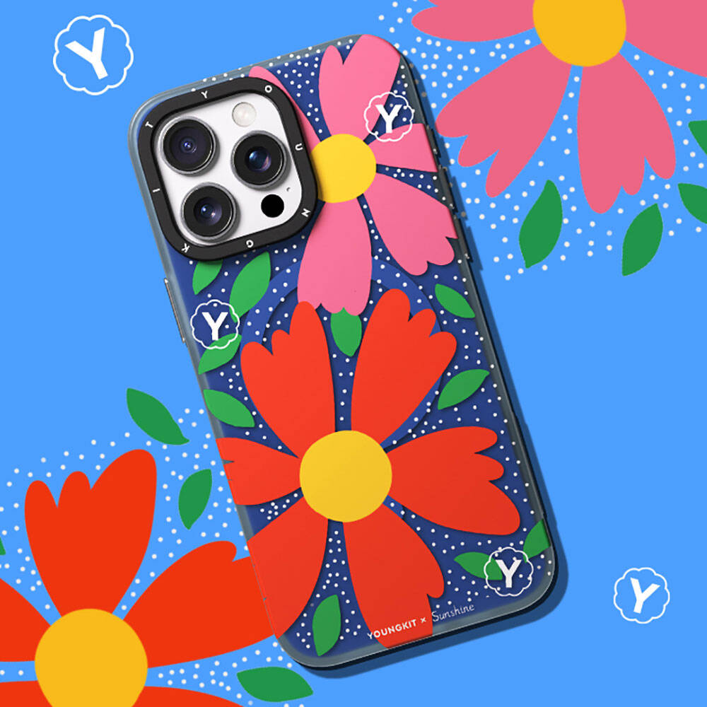 Apple iPhone 15 Pro Max Kılıf Magsafe Şarj Özellikli Sunshine Tasarımlı Youngkit Colorful Serisi Kapak Kırmızı
