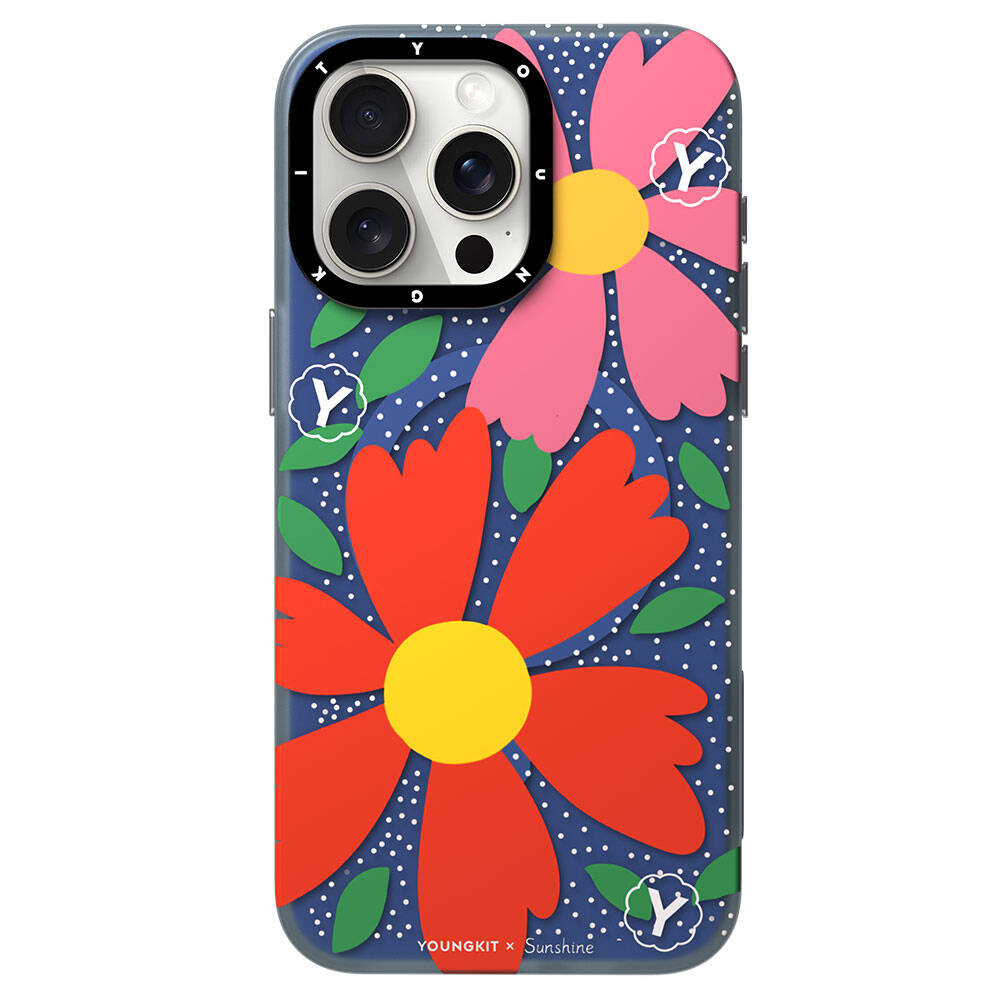 iPhone 15 Pro Max Kılıf M-safe Şarj Özellikli Sunshine Tasarımlı Youngkit Colorful Serisi Kılıf
