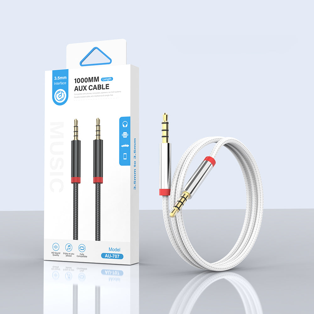 Zore AU-707 Örgü Tasarımlı Aux Audio Kablo 3.5mm 1m