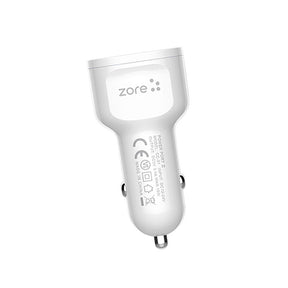 Zore CC-01 Hızlı Şarj Özellikli LED Işıklı Dual USB Araç Şarj Başlığı 18W