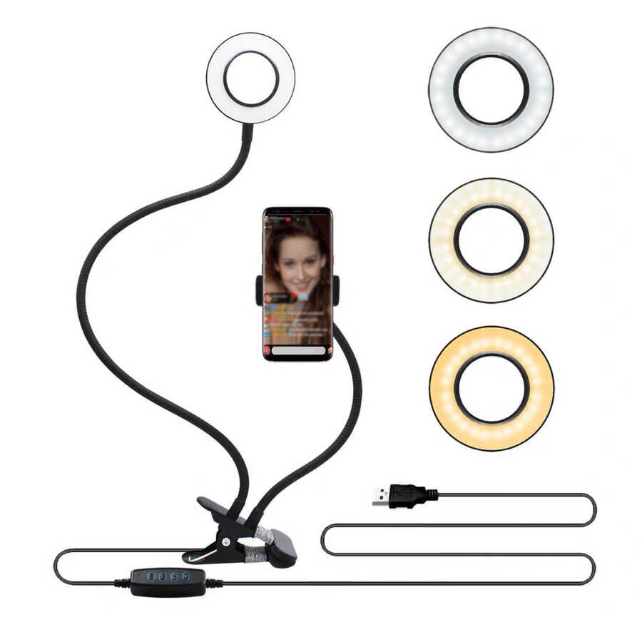 Zore Clip Flash Light Işıklı Telefon Tutucu Ring Light