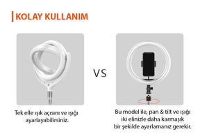 Zore F-539A Işıklı Telefon Tutucu Ring Light