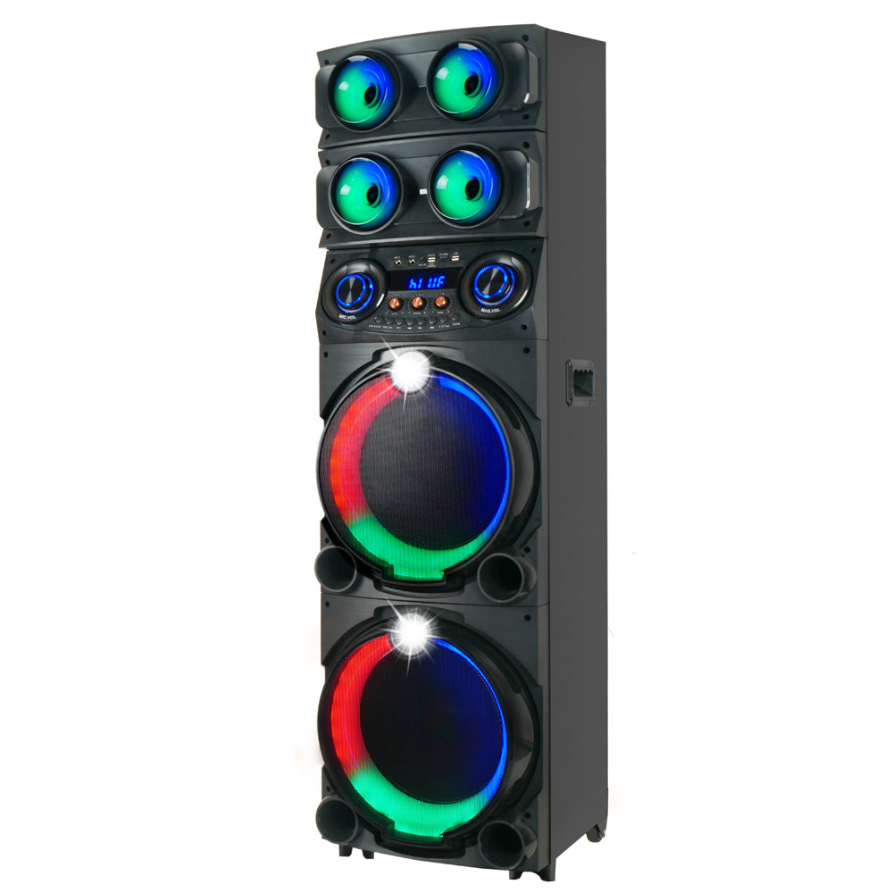 Zore GD-2126 Dijital LED Göstergeli FM Radyolu Mikrofonlu RGB TWS Çift 12 inç Stereo Bass Kablosuz Karaoke Hoparlör