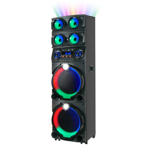 Zore GD-2126 Dijital LED Göstergeli FM Radyolu Mikrofonlu RGB TWS Çift 12 inç Stereo Bass Kablosuz Karaoke Hoparlör