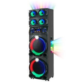 Zore GD-2126 Dijital LED Göstergeli FM Radyolu Mikrofonlu RGB TWS Çift 12 inç Stereo Bass Kablosuz Karaoke Hoparlör