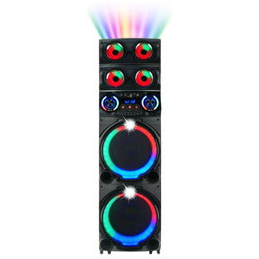 Zore GD-2126 Dijital LED Göstergeli FM Radyolu Mikrofonlu RGB TWS Çift 12 inç Stereo Bass Kablosuz Karaoke Hoparlör