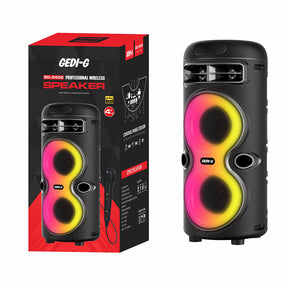 Zore GD-2402 Dijital LED Göstergeli FM Radyolu Mikrofonlu RGB TWS Çift 4 inç Stereo Bass Kablosuz Karaoke Hoparlör