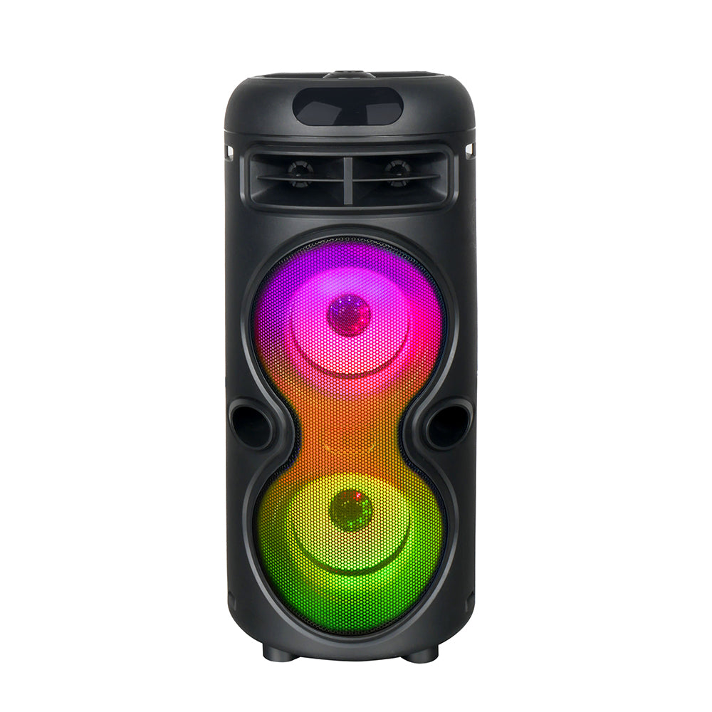 Zore GD-2402 Dijital LED Göstergeli FM Radyolu Mikrofonlu RGB TWS Çift 4 inç Stereo Bass Kablosuz Karaoke Hoparlör