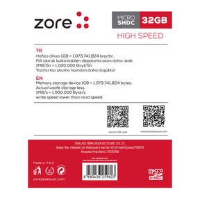 Zore Micro SD Hafıza Kartı 32GB