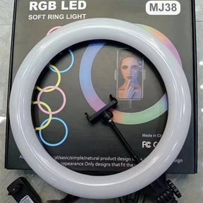 Zore MJ38 RGB 25W Ring Light Canlı Yayın 38cm USB'li ve Telefon Stand