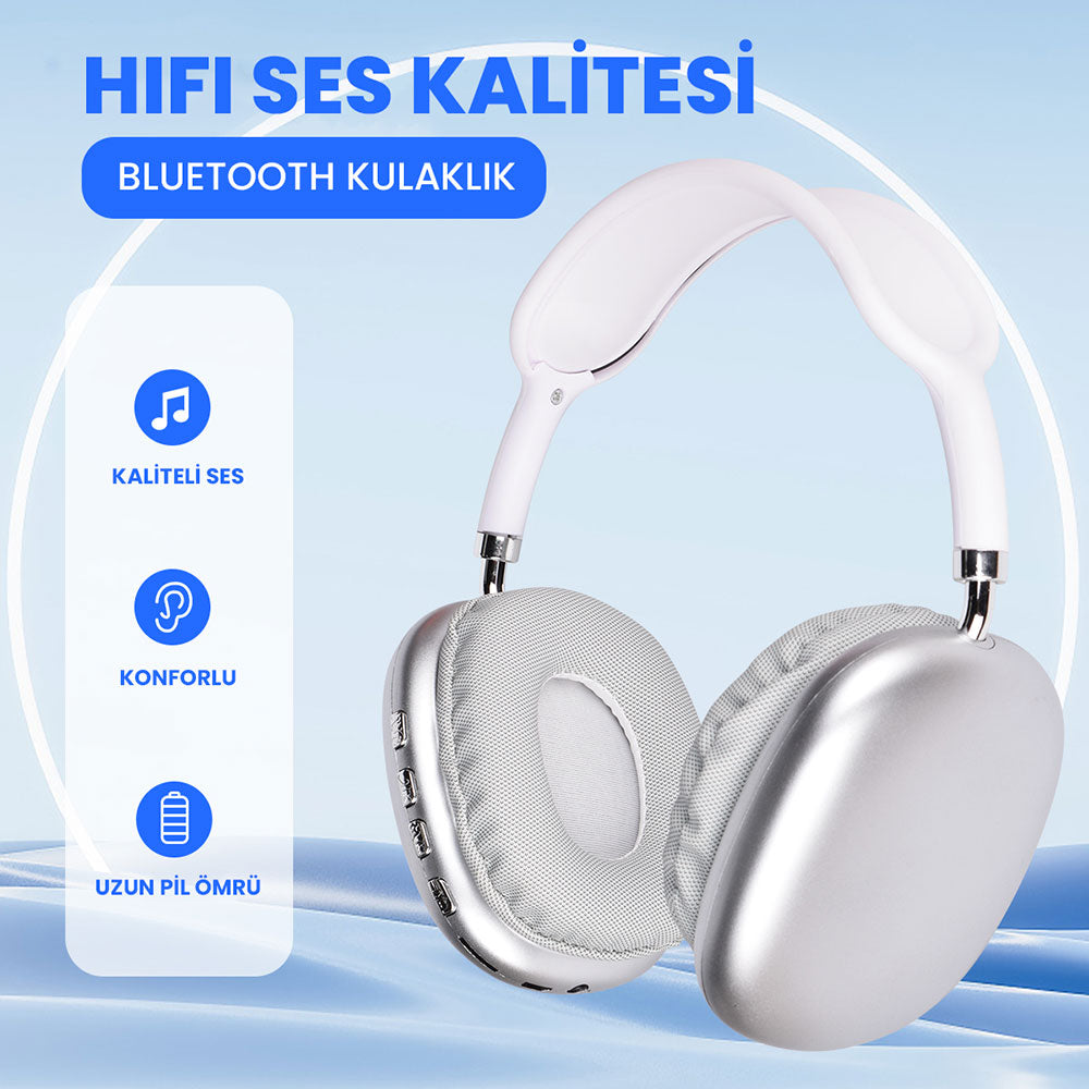 Zore P9 Hi-Fi Ses Kalitesi Ayarlanabilir ve Katlanabilir Kulak Üstü Bluetooth Kulaklık