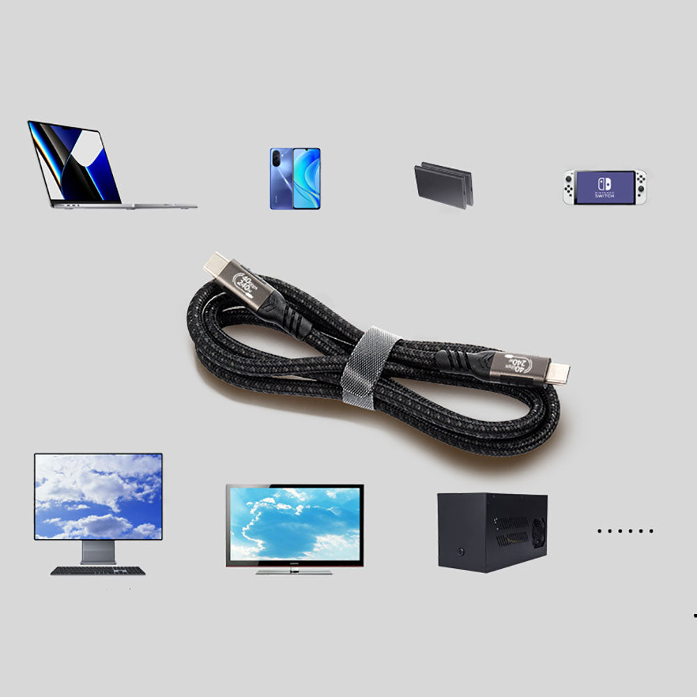 Zore QG01 Type-C to Type-C USB4 PD Data Kablosu 240W 40Gbps 8K@60Hz 1.5 Metre