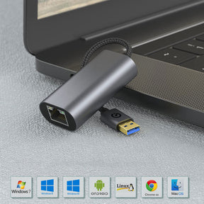 Zore QG03 USB-A to RJ45 USB3.0 Ethernet Dönüştürücü Kablo 1000Mbps 22cm