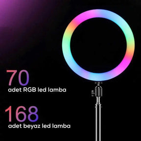 Zore RGB MJ-33 Işıklı Telefon Tutucu Ring Light