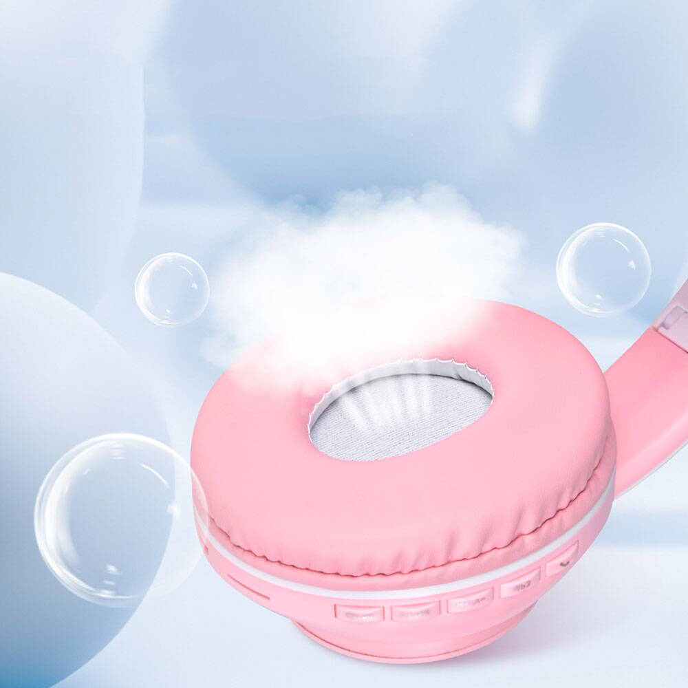 Zore STN-28 Pro Kedi Kulaklı Tasarımlı RGB Işıklı Bluetooth Kulaklık Mor