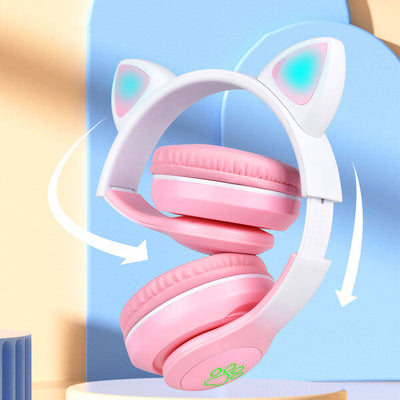 Zore STN-28 Pro Kedi Kulaklı Tasarımlı RGB Işıklı Bluetooth Kulaklık Mor