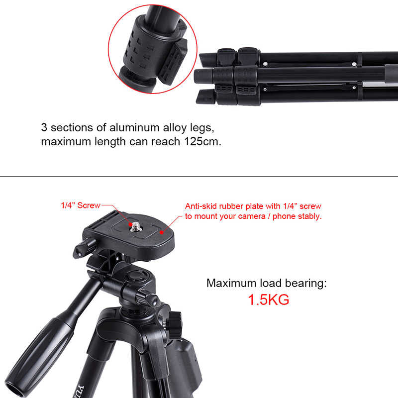 Zore Yunteng VCT 5208 Tam Orjinal Telefon Tripod