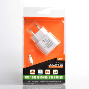 Zore ZR-A2000 2 Usb li Lightning Ev Şarj Seti